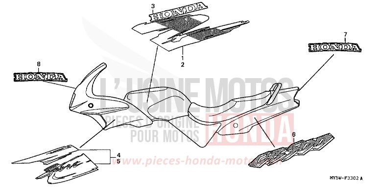 STREIFEN (3) von CB1300 Super Bold'or ABS SCHWARZ (NH1) von 1999